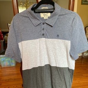 Fresh Penguin Blue/Grey Collared T-Shirt